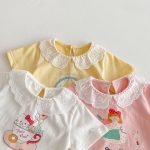 【73-120】半袖Tシャツ ベビー フリル襟 カートゥーン - 画像 (19)