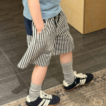 【80-130】ショートパンツ 女の子 ストライプ ストリート風 - 画像 (3)