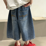 【100-170】パンツ 男の子 デニム ルーズ ファッション - 画像 (3)