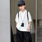 【100-170】半袖Tシャツ 男の子 ポロシャツ 無地 シンプル - 画像 (3)