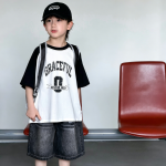 【100-170】半袖Tシャツ 男の子 英字 プリント トレンド - 画像 (3)