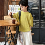 【100-170】半袖Tシャツ 男の子 ニット 無地 おしゃれ - 画像 (3)