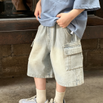 【100-170】ショートパンツ 男の子 デニム カーゴパンツ ファッション - 画像 (3)