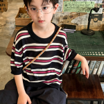 【100-170】半袖Tシャツ 男の子 ボーダー柄 軽量 通気性拔群 - 画像 (3)