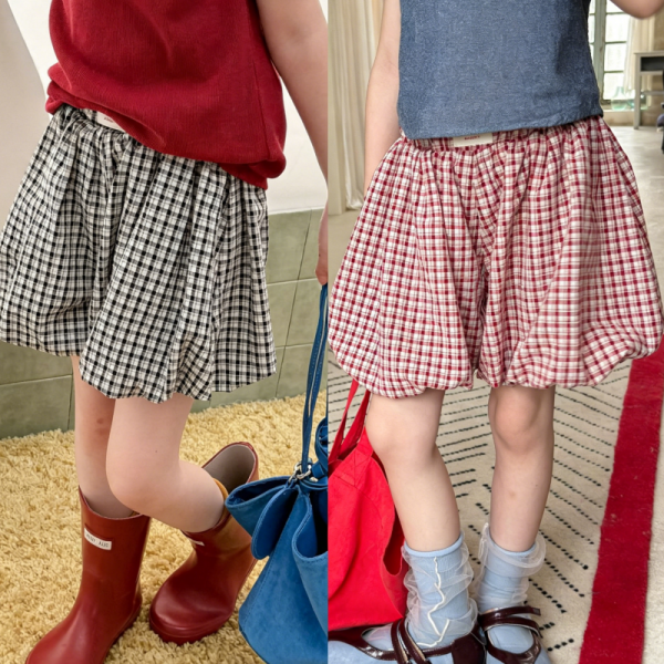 【80-130cm】キュロット 女の子 チェック柄 韓国風 おしゃれ
