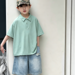 【100-170】半袖Tシャツ 男の子 ポロシャツ 無地 シンプル - 画像 (4)