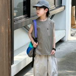 【100-170】半袖Tシャツ 男の子 軽量 ノースリープ シンプル - 画像 (4)