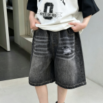【100-170】ショートパンツ 男の子 デニム ダメージジーンズ - 画像 (4)