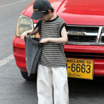 【100-170】Tシャツ 男の子 ボーダー柄 ノースリープ トレンド - 画像 (4)