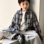 【100-170】シャツ 男の子 チェック柄 カジュアル ストリート風 - 画像 (4)