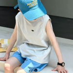 【100-170】半袖Tシャツ 男の子 軽量 ノースリープ シンプル - 画像 (6)