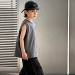 【100-170】半袖Tシャツ 男の子 軽量 ノースリープ シンプル - 画像 (5)
