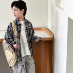 【100-170】シャツ 男の子 チェック柄 カジュアル ストリート風 - 画像 (5)