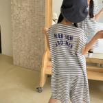 【80-130】サロペット 女の子 ボーダー柄 カジュアル ゆったり - 画像 (4)