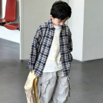 【100-170】シャツ 男の子 チェック柄 カジュアル ストリート風 - 画像 (6)
