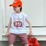 【100-170】Tシャツ 男の子 ノースリープ カジュアル ストリート風 - 画像 (6)
