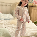 【90-150cm+親サイズ】ルームウェア フリル リボン付き かわいい - 画像 (3)