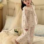 【90-150cm+親サイズ】ルームウェア フリル リボン付き かわいい - 画像 (4)