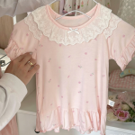【90-140】ルームウェア フリル プリント ワンピース - 画像 (8)