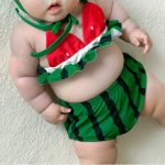 【66-90】水着 ベビー 可愛い 帽子付き スイカ - 画像 (8)