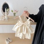 【73-100】セットアップ ベビー ビッグリボントップス&パンツ - 画像 (4)