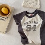【80-130】半袖Tシャツ 女の子 ラグラン プリント トレンド - 画像 (7)