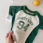 【80-130】半袖Tシャツ 女の子 ラグラン プリント トレンド - 画像 (8)