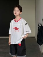 【100-170】Tシャツ スポーツ風 プリント ゆったり カジュアル 男の子 - 画像 (2)