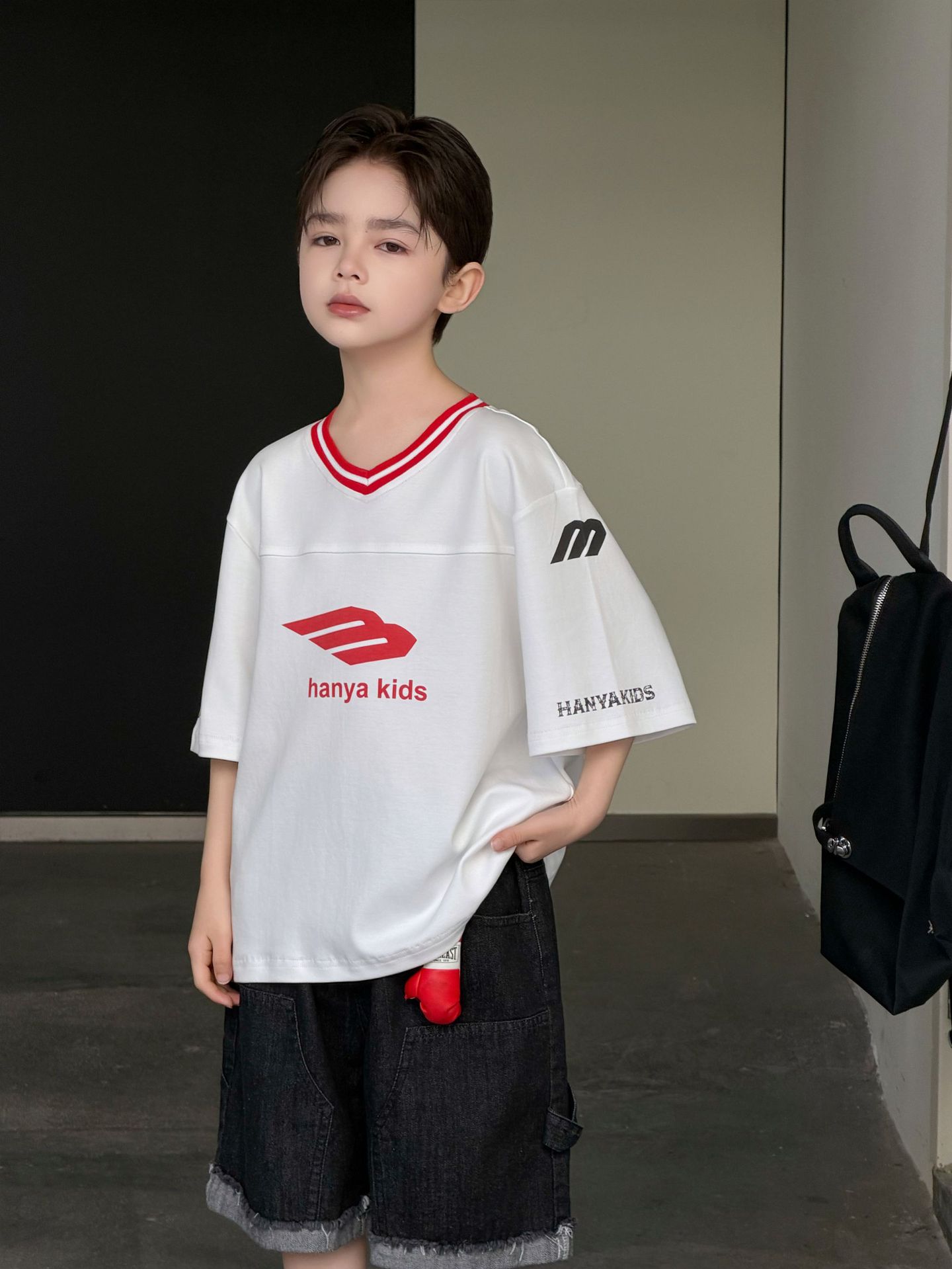 O1CN010eGtGe1DACS6ivR57_2218066840175-0-cib.jpg 【100-170】Tシャツ スポーツ風 プリント ゆったり カジュアル 男の子 - 画像 (1)
