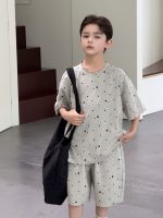 【100-170】セットアップ 星柄 ゆったり 薄手 カジュアル Tシャツ+ショートパンツ - 画像 (6)