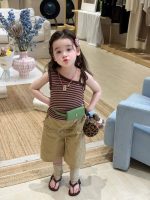 【80-130】ワンショルダー キャミソールor七分丈 パンツ 女の子 ボーダー柄 - 画像 (6)