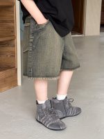 【100-160】ショートパンツ 男の子 ウォッシュド レトロ - 画像 (3)