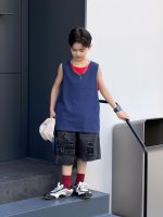 【100-170】ベスト ノースリーブ ゆったり 無地 合わせやすい 男の子