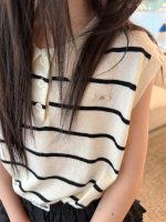 【100-160】ベスト ニット ストライプ 韓国風 ノースリーブ カジュアル 女の子 - 画像 (6)