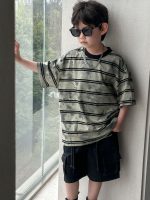 【100-160】Tシャツ ストライブ 配色 半袖 夏新作 カジュアル 男の子 - 画像 (3)