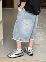 【100-160】七分丈パンツ 男の子 ラインストーン 韓国風 - 画像 (3)