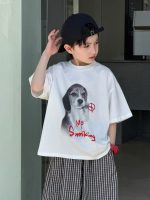 【90-160】半袖Tシャツ 男の子 イヌ プリント 通気性拔群 - 画像 (4)
