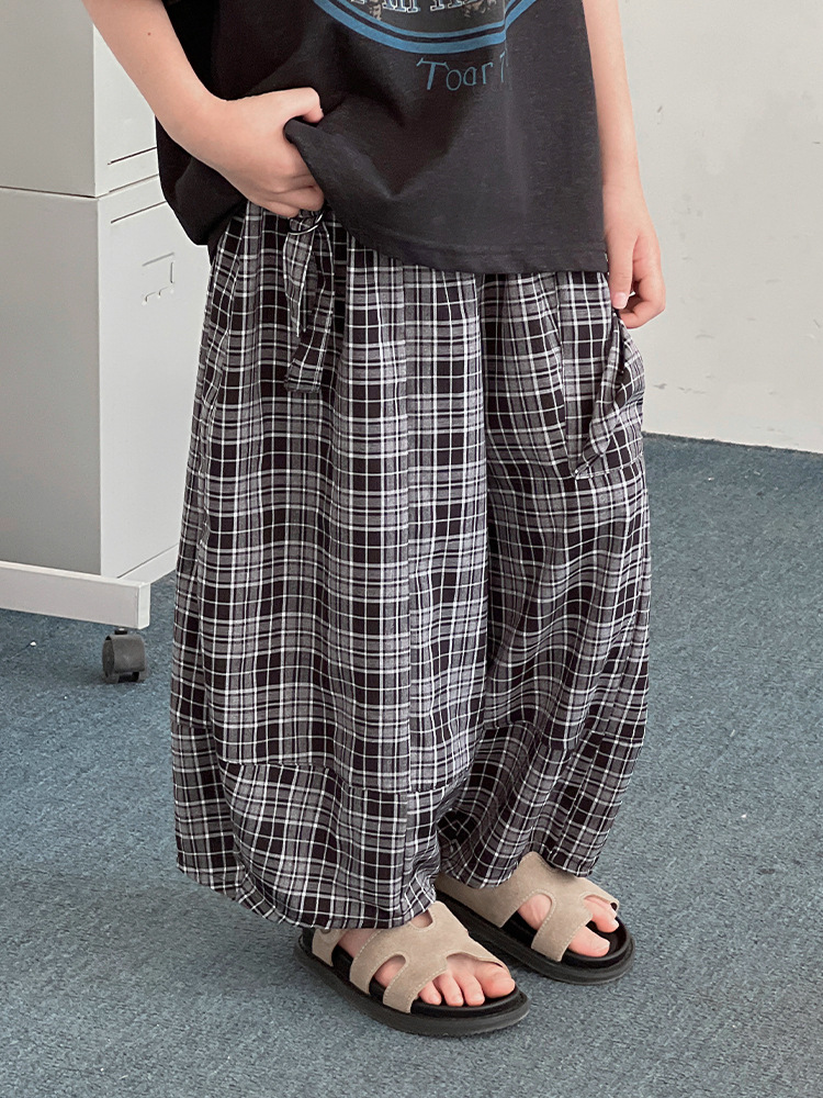 【90-150cm】パンツ 男の子 チェック柄 レトロ 合わせやすい