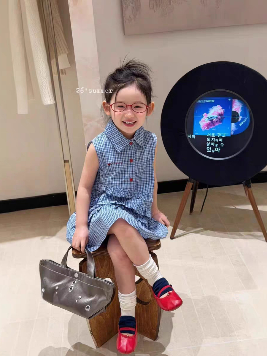 O1CN01BM9BDx1xtyMJ15adn_2215259866502-0-cib.jpg 【90-150】ワンピース 女の子 チェック柄 折り襟 ノースリープ - 画像 (1)