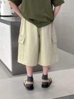 【100-160】七分丈パンツ 男の子 無地 ファッション - 画像 (5)