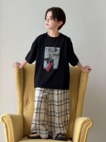 【90-160】Tシャツ ラウンドネック 半袖 シンプル プリント 男の子 - 画像 (3)