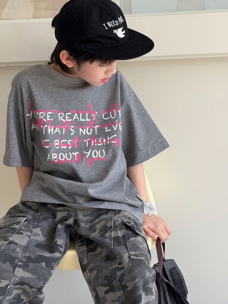 【90-160cm】半袖Ｔシャツ 男の子 プリント 英字 カジュアル