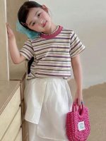 【90-160】半袖Tシャツ 女の子 ボーダー柄 韓国風 - 画像 (5)