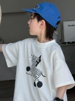 【90-160】半袖Tシャツ 男の子 シマウマ柄 プリント カジュアル - 画像 (6)