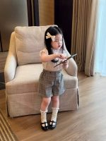 【80-130】半袖Tシャツorチェック柄 ショートパンツ 女の子 フリル シンプル - 画像 (5)