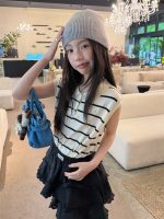 【100-160】ベスト ニット ストライプ 韓国風 ノースリーブ カジュアル 女の子 - 画像 (4)