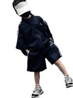 【90-150】セットアップ 配色 ゆったり 韓国風 男の子 アウター+ショートパンツ - 画像 (6)