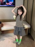 【80-130】ボーダー柄 ベストorスカートorパンツ 女の子 おしゃれ - 画像 (3)