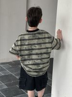 【100-160】Tシャツ ストライブ 配色 半袖 夏新作 カジュアル 男の子 - 画像 (6)