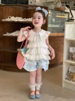 【90-140】フリル シャツorショートパンツ 女の子 リボン付き スウィート - 画像 (3)